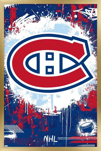 Vista 17 de Trends International NHL Montreal Canadiens - Póster de pared Maximalist Logo 23, 22.4 pulgadas de largo x 14.7 pulgadas, versión enmarcada