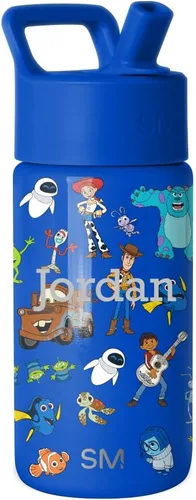 Vista 56 de Simple Modern Kids Summit - Botella de agua con tapa con pajilla, vaso de acero inoxidable de 14 onzas con aislamiento para niñas, para la escuela