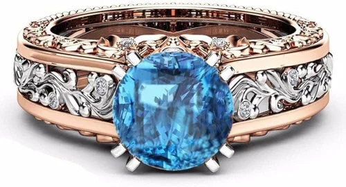 Vista 2 de WensLTD_ Clearance! 1PC Boho Jewelry Silver Natural Gemstone Marquise Moonstone Personalized Ring