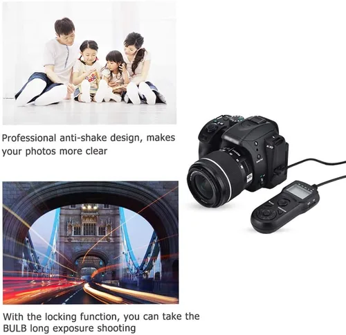 Vista 5 de Temporizador digital Cable obturador remoto JJC Timer Shutter Release Cable de control remoto para Olympus E-M1 Mark II Reemplaza Olympus RM-CB2