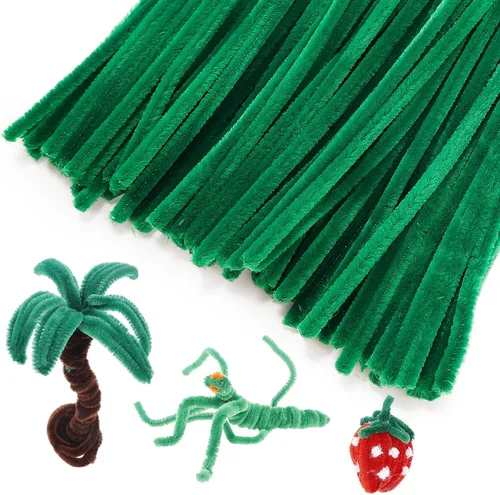 Vista 18 de Caydo 200 piezas de limpiadores de tubos negros de Halloween, varillas de chenilla para manualidades, en masa para niños, arte DIY, manualidades