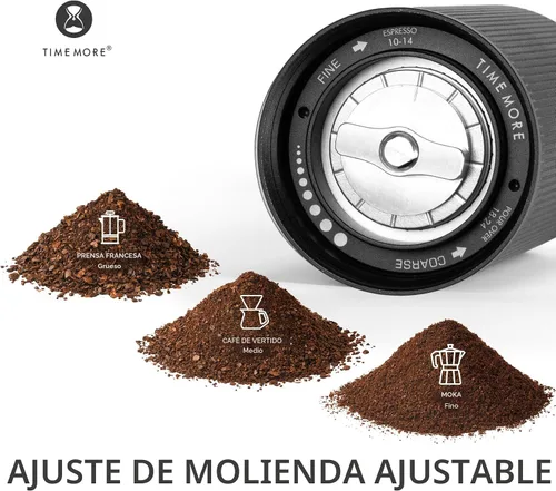 Vista 3 de TIMEMORE Castaña C2S Molinillo de Café Manual de Acero Inoxidable S2C Molinillo de Café Rebaba Cónica, Capacidad 25g Molinillo de Café Manual