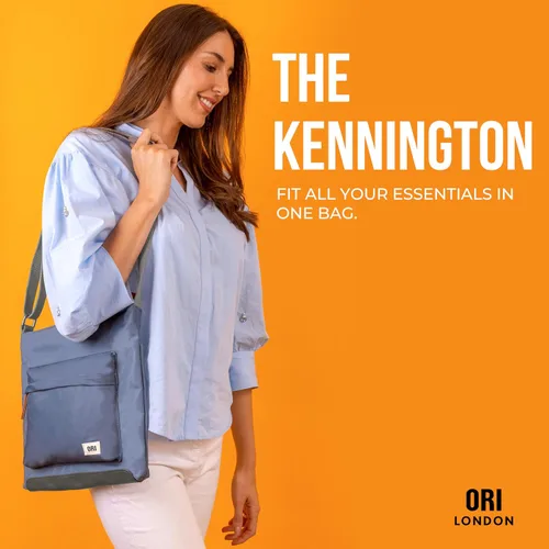 Vista 3 de ORI LONDON Bolsos cruzados medianos de nailon para mujeres y hombres - Bolso cruzado pequeño con cremalleras gruesas - The Kennington