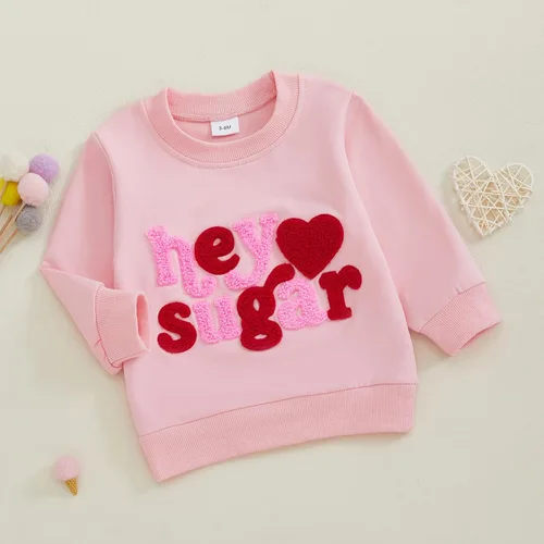 Vista 47 de Sudadera con cuello redondo para el día de San Valentín para bebé, niña, niño, para el día de San Valentín