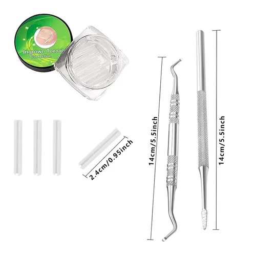 Vista 2 de (30+2) Kit de tratamiento de corrección de uñas encarnadas, 30 tiras correctoras de uñas encarnadas, herramienta de pedicura de uñas encarnadas