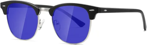 Vista 143 de AEVOGUE Gafas de sol polarizadas para mujeres y hombres semi marco retro gafas de sol AE0369