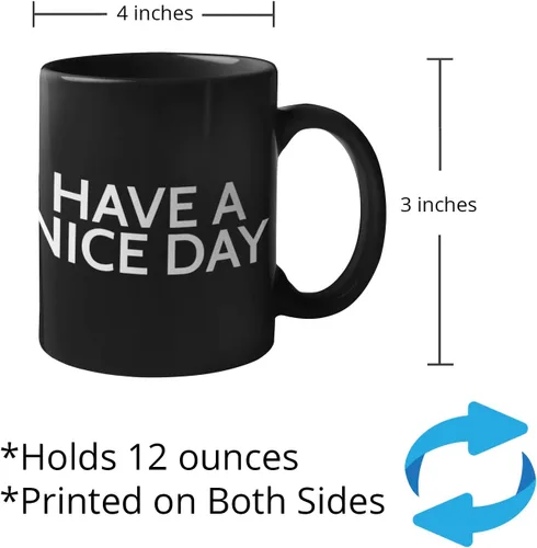 Vista 9 de Divertida taza de café para hombres y mujeres - Taza Have A Nice Day con dedo medio en el fondo Divertidos regalos de broma de elefante blanco