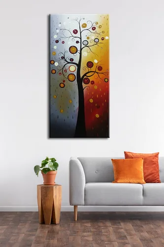 Vista 5 de Wieco Art Pintura al óleo floral grande sobre lienzo, arte de pared listo para colgar para sala de estar, dormitorio, decoración del hogar, moderno