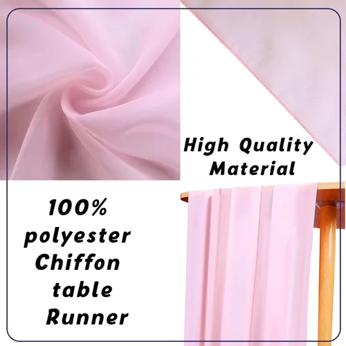 Vista 2 de Camino de mesa de gasa de 10 pies, 27 x 120 pulgadas, romántica tela transparente para decoraciones de boda, baby shower, fiesta de cumpleaños