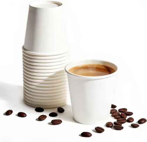 Vista 9 de TashiBox Vasos de papel para bebidas calientes blancas de 12 onzas, 120 unidades, tazas de café de papel desechables