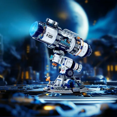 Vista 2 de JMBricklayer Space Telescope Building Set with Cool Lights for Adults 70009 Azul