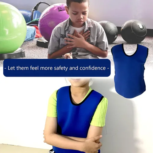 Vista 3 de Chaleco de compresión sensorial para niños, chaleco calmante de presión profunda para autismo, TDAH, ansiedad y trastorno de procesamiento