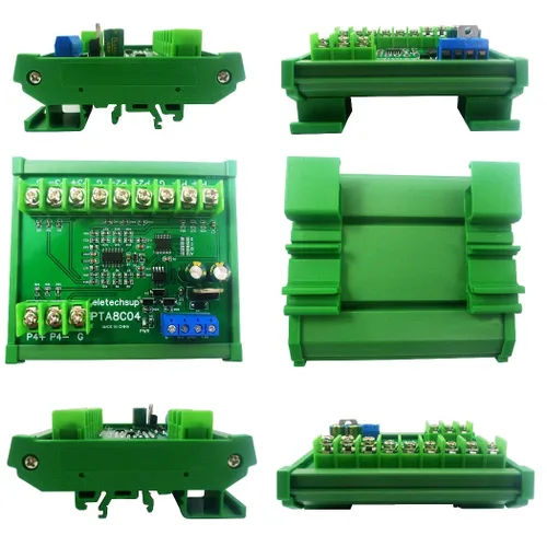 Vista 3 de 4ch 500 Celsius PT100 Thermocouple RTD emperature Sensor RS485 Temperature Sensor Module Modbus RTU Board Paperless Recorder (A 12V with Rail Box)