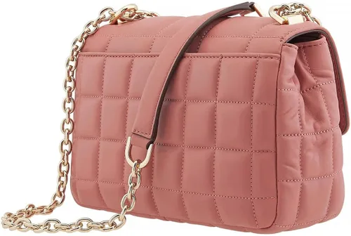 Vista 3 de Michael Kors Soho - Bolso de hombro grande de cuero acolchado, color rosa, Rosa