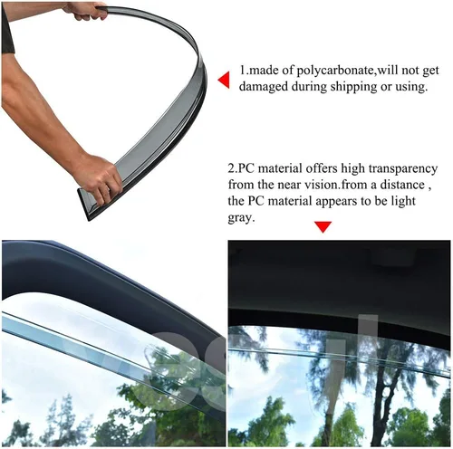 Vista 4 de Protector de lluvia adhesivo compatible con Toyota RAV4 2019-2025, protector de parabrisas de policarbonato, deflector de viento para ventana