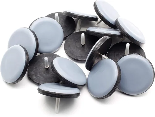 Vista 7 de 16 deslizadores de 1-1/2 pulgadas para clavos de muebles, protectores de suelo de PTFE para sillas autoadhesivas para muebles para suelos de madera