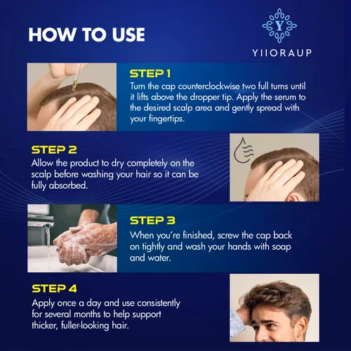 Vista 7 de Crecimiento del cabello de minoxidil al 5% para hombres y mujeres: solución tópica de minoxidil extra fuerte para adultos con líneas de cabello