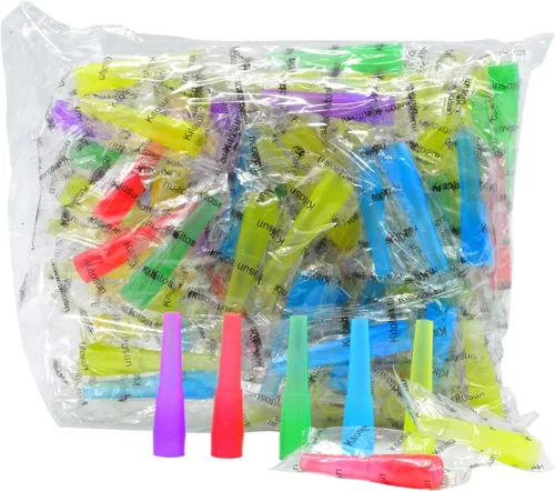 Vista 7 de 100 puntas desechables para cachimba, puntas de boca de shisha de plástico multicolor de grado alimenticio, boquillas de cachimba envueltas