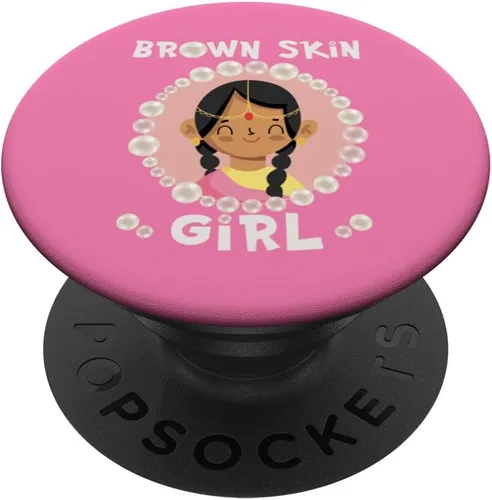 Vista 6 de Brown skin girl skin pearls Indian Girl Black Girls matching PopSockets MagSafe PopGrip for iPhone