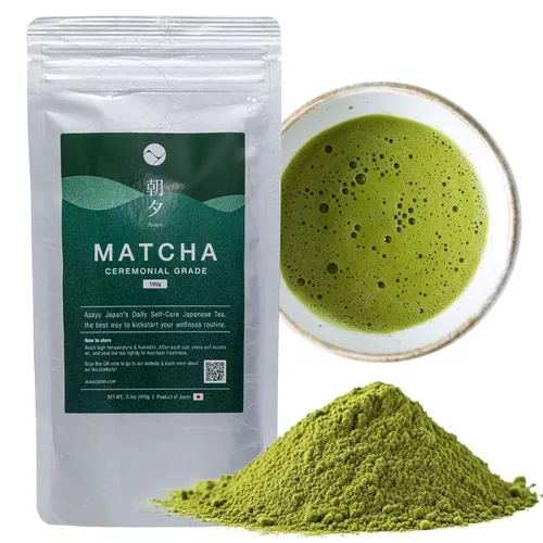 Vista 11 de Asayu Japan Matcha Powder - Té verde de grado ceremonial, fuente de Shizuoka, fabricado en Japón (garrapatas - 10x2g)