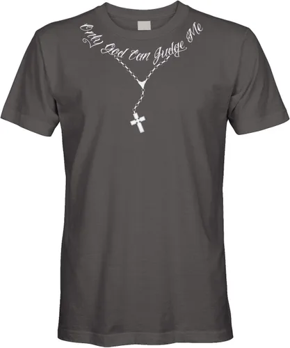 Vista 8 de Cybertela - Camiseta de collar para hombre con tatuaje "Only God Can Judge Me" Negro