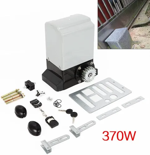 Vista 4 de Abridor automático de puerta corredera, 370 W 1400 libras abridor de puerta corredera, abridor de puerta automático eléctrico, abridor de puerta