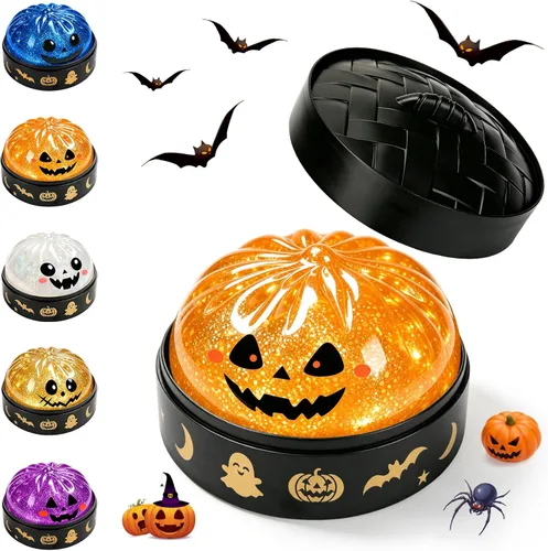 Vista 11 de Halloween Themed Squishy Dumpling Toy with Gift Box, Giant Spooky Face Squishy Dumpling, Stretchable Squeeze Stress Ball Fidget Sensory Toy for