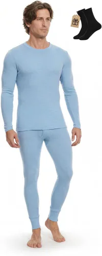 Vista 12 de MERINNOVATION Merino Wool Base Layer Set for Men 100% Merino Wool Pajamas Set Thermal Sleep PJS Lite - Midweight Top, Bottom . Carbón 165