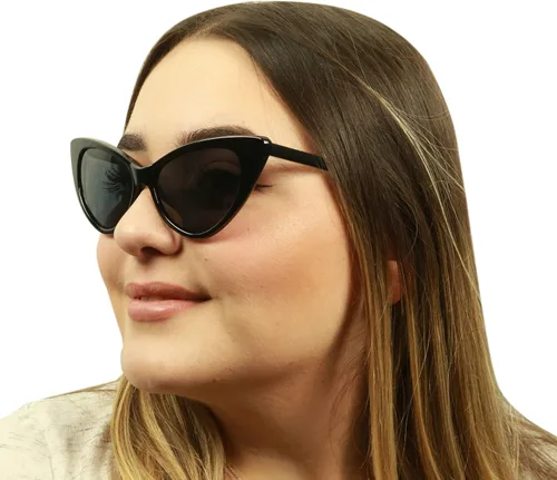 Vista 6 de ShadyVEU Gafas de sol polarizadas con protección UV, marco retro exagerado, estilo vintage, a la moda de calle, M