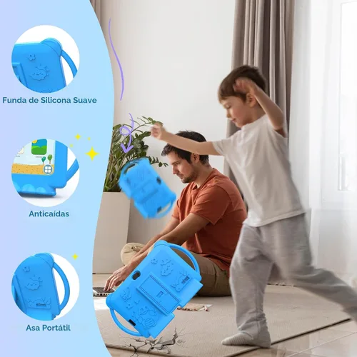 Vista 7 de PEICHENG Tableta para Niños de 7 Pulgadas Android 12.0 para Niños Pequeños, 4GB RAM 32GB ROM Bluetooth Pantalla IPS Control Parental Cámara Dual Azul