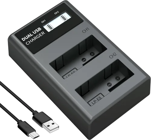 Vista 11 de LP Batería de repuesto E8, paquete de 2 baterías E8 de 1900 mAh para cámara digital Canon EOS Rebel T2i, T3i, T4i, T5i, EOS 550D, EOS 600D, EOS