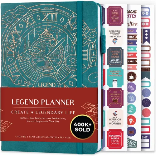 Vista 15 de Planificador Legend – planificador de vida semanal y mensual sin fecha para alcanzar tus objetivos y vivir feliz. Cuaderno organizador, diario