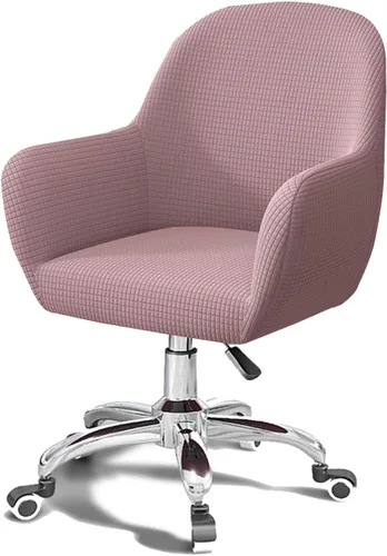 Vista 9 de Funda para silla de computadora de oficina, 2 piezas con brazos giratorios y respaldo curvado, funda para silla de comedor, estilo moderno