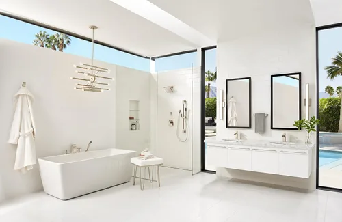 Vista 6 de Pfister Kenzo Llave para baño, sin plomo, de 4 pulgadas, centrada., LG42-DF0K