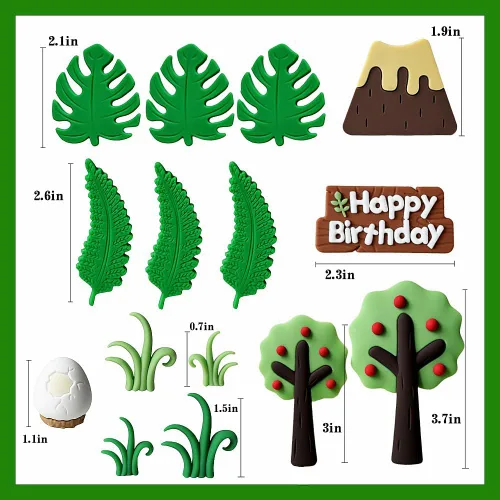 Vista 3 de 20 piezas de decoración de pastel de cumpleaños de dinosaurio, decoración de pastel de dinosaurio, suministros de fiesta de cumpleaños, recuerdos