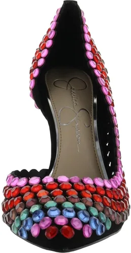 Vista 4 de Jessica Simpson Preppi - Zapatos de tacón de aguja con diamantes de imitación para mujer
