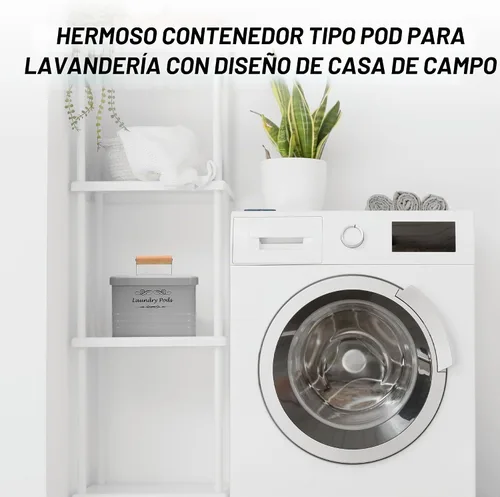Vista 2 de ELITAPRO Soporte para cápsulas de lavandería - Moderno contenedor de cápsulas de lavandería de granja - Contenedor de cápsulas de detergente