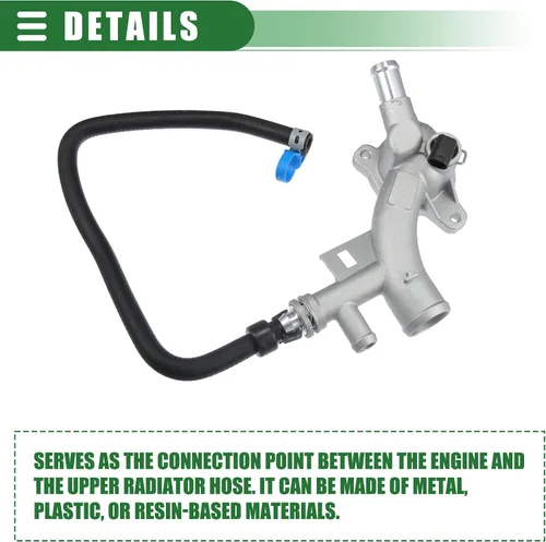 Vista 6 de Motoforti Salida de agua para carcasa del refrigerante del motor con manguera, para Chevrolet Cruze 2011-2016, aleación de aluminio, 25193922