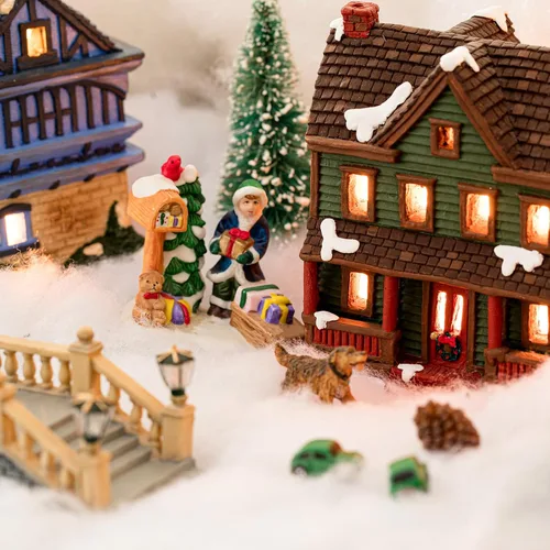 Vista 6 de Mixweer Mantas de nieve artificiales de Navidad de 3 x 8 pies, rollo de manta de nieve falsa grande y gruesa, manta de nieve falsa para decoración