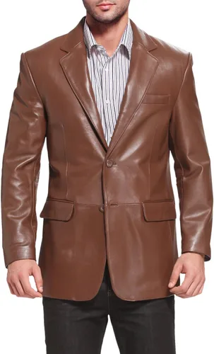 Vista 2 de BGSD Richard Classic - Chaqueta deportiva de piel de cordero para hombre (regular, grande y alta y corta)