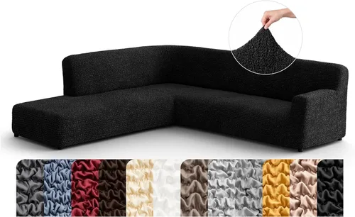 Vista 44 de PAULATO BY GA.I.CO. Funda de sofá modular, funda para sofá chaise longue en forma de L, fundas lavables para sofá esquinero, funda elástica de Gris