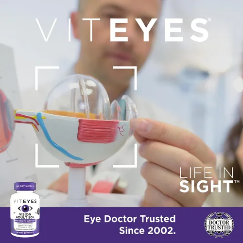 Vista 4 de Viteyes Visión para mayores de 50 años para la salud ocular, apoyo visual, envejecimiento de los ojos, luteína, zeaxantina, omega-3, zinc, vitamina