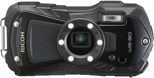 Vista 6 de Ricoh WG-80 - Cámara digital resistente e impermeable (negro) a prueba de golpes, diseño compacto a prueba de congelación, luces macro LED de video