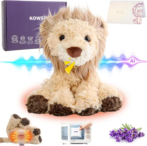 Vista 13 de KOWSI® AI ChatGPT - Peluche interactivo de unicornio parlante, 1.4 libras, calentable para microondas con almohadilla térmica de turmalina lavanda