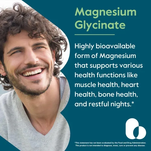 Vista 2 de BESTVITE Glicinato de magnesio sin relleno, 400 mg de magnesio por porción (240 cápsulas vegetales), bisglicinato quelado para músculo, relajación