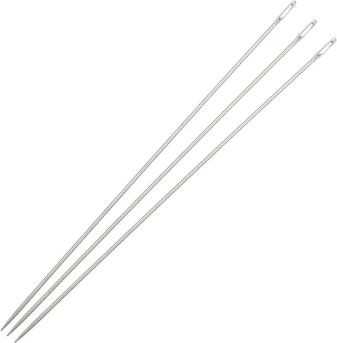 Vista 6 de uxcell 25 agujas de rebordear finas y largas rectas hilos de bordado de acero inoxidable de 2.17 pulgadas