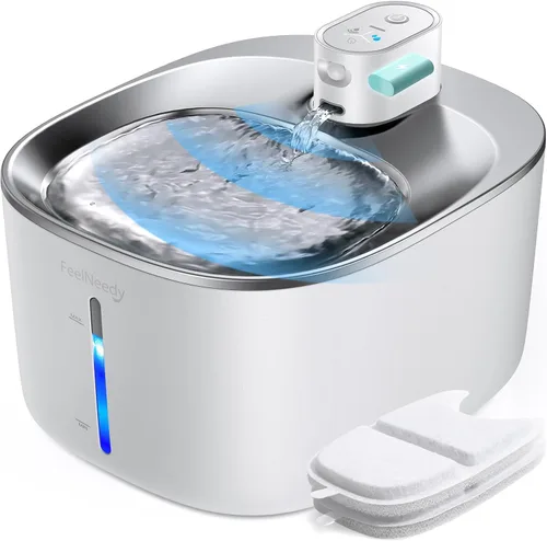 Vista 11 de FEELNEEDY Fuente de Agua para Gatos Operada por Batería, 4L/135 fl oz Fuente de Agua para Mascotas para Gatos y Perro con Sensor de Movimiento