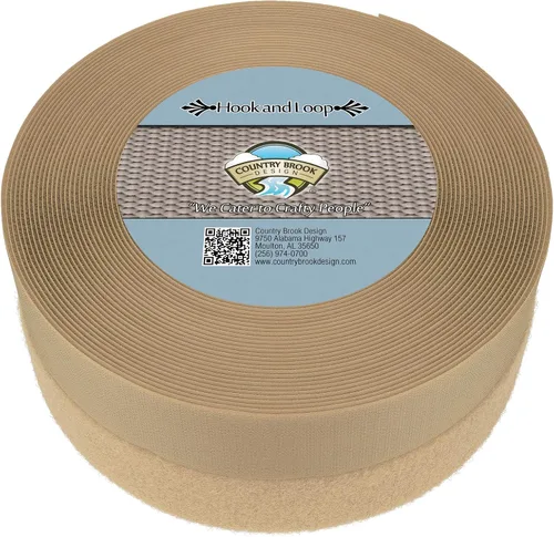 Vista 2 de Country Brook Design Cierre de velcro para coser no adhesivo de 2 pulgadas (beige, 5 yardas)