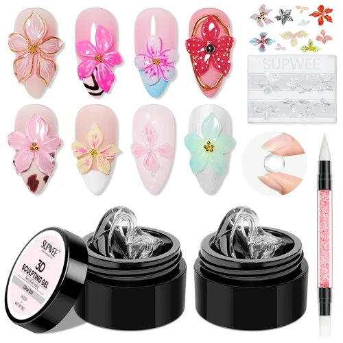 Vista 9 de Gel de uñas sólido Builder, gel duro transparente para esculpir uñas Aqua Clear