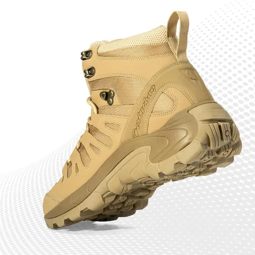 Vista 5 de derlychug Botas de senderismo para hombre, botas militares tácticas para mochileros, ligeras, para el desi